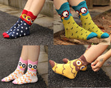 5 Pairs Creative Cute Animal Owl Cartoon Socks