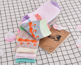 5 Pairs Flamingo Pattern Women Cotton Socks