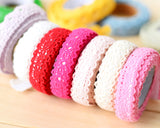 Lace Decorative Masking Adhesive Washi Tape Scrapbook Sticker - 4 Pcs