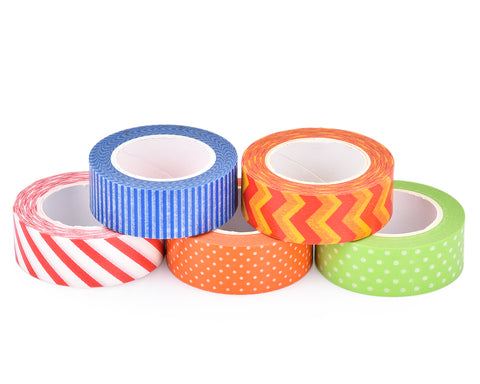 5 Pcs 1.5m Washi Making Tapes with Tape Dispenser