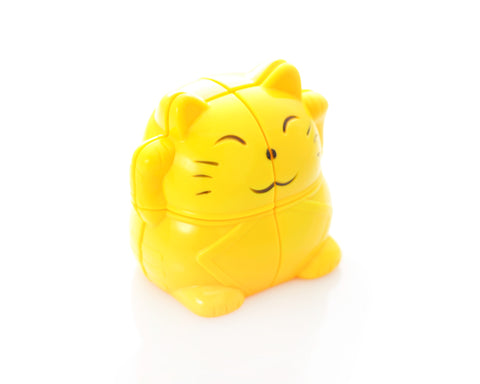 YJ Fortune Lucky Cat 2x2 Puzzle Toy Speed Cube - Yellow