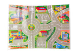 Blue Bird Vision School Bus with Road Signs Accessories Play Rug