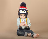 Penguin Warm Woolen Baby Hat with Earflap for 1-3 Years Old - Black