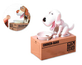 Hungry Dog Piggy Bank Money Saving Box Eating Coin Munching Toy