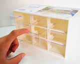 9 Drawers Plastic Decor Cosmetic Desktop Storage Box - White