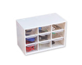 9 Drawers Plastic Decor Cosmetic Desktop Storage Box - White