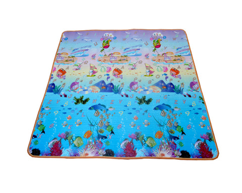 200x180 0.5cm Thick Two Sided Foldable Waterproof Baby Crawling Mat - C