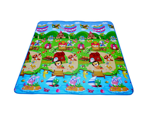 200x180 1cm Thick Two Sided Foldable Waterproof Baby Crawling Mat - A