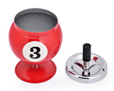 One Push Spinning Pool Ball Ashtray with Stand - Red