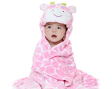 Animal Series Bably Fleece Hooded Snuggle Baby Blanket