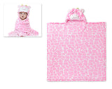 Animal Series Bably Fleece Hooded Snuggle Baby Blanket