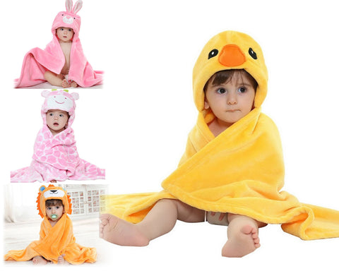 Animal Series Bably Fleece Hooded Snuggle Baby Blanket