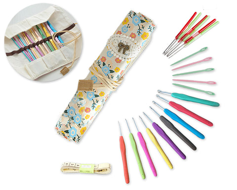 21 Pcs Crochet Hooks and Accessories Set with Case - Set A