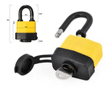 4 Pcs Keyed Waterproof Heavy Duty Padlocks Target 40mm - Yellow