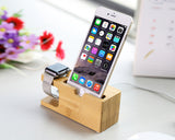 Bamboo 38mm / 42mm Apple Watch Charging Stand and Smartphone Holder