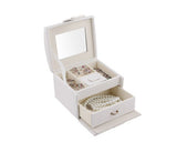 Stylish White Leather Jewelry Box Organizer