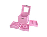 Retro Multi-purpose Three-tier Jewelry Box - Pink