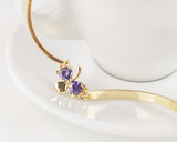 Lucky Three-leaf Clover Champagne Crystal Bangle