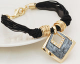 Vintage Enamel Square Crystal Bracelet