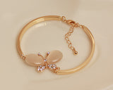 Opal Butterfly Crystal Bangle