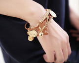 Teddy Bear Pendant Brown Leather Bracelet