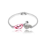 Swan Pink Crystal Bangle