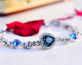 Sweet Heart Style Crystal Bracelet - Blue