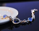 Sweet Heart Style Crystal Bracelet - Blue