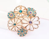 Chrysanthemum Flower Bling Swarovski Crystal Brooch Pin