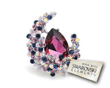 Treasure on the Moon Purple Bling Swarovski Crystal Brooch Pin