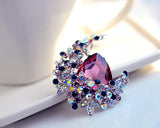 Treasure on the Moon Purple Bling Swarovski Crystal Brooch Pin