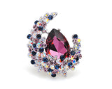 Treasure on the Moon Purple Bling Swarovski Crystal Brooch Pin