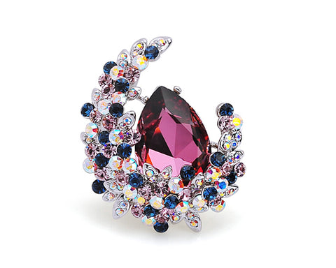 Treasure on the Moon Purple Bling Swarovski Crystal Brooch Pin