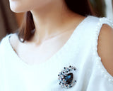 Treasure on the Moon Blue Bling Swarovski Crystal Brooch Pin