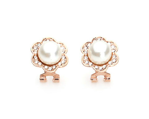 Flower Pearl Earrings Studs for Women