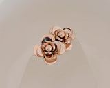 Copper Rose Stud Earrings for Women