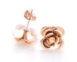 Copper Rose Stud Earrings for Women