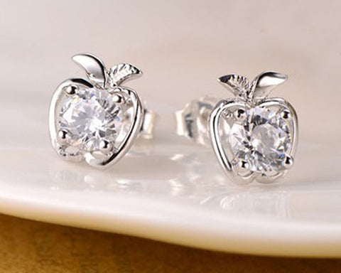 Apple Crystal Stud Earrings