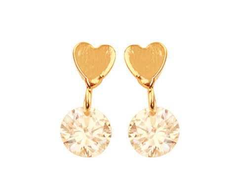 Love Heart Round Crystal Stud Earrings for Women