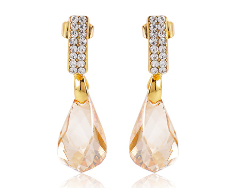 Drip Champagne Bling Swarovski Crystal Earrings