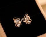 Rise Butterfly Crystal Stud Earrings for Women