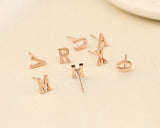 18K Gold Plated Personalized Initial Letter Stud Earring - A-Z