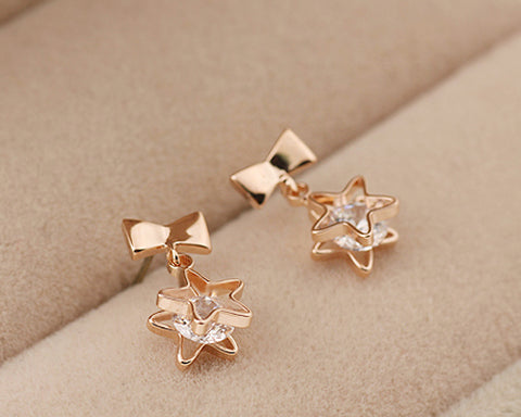 Star Wish Crystal Earrings Studs for Women