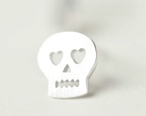 925 Sterling Silver Earrings Skull Stud Earrings