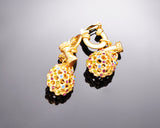 Colourful Gold Ball Drop Earrings