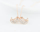 Stylish Mustache Crystal Necklace