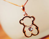 Teddy Bear Crystal Necklace