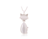 Opal Kitty Crystal Necklace