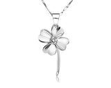 Four-leaf Clover 925 Sterling Silver Crystal Necklace