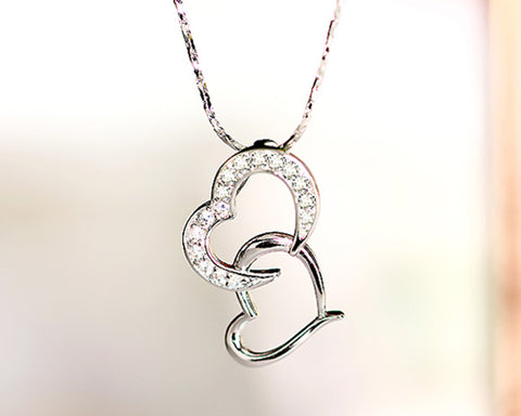 Infinite Love 925 Sterling Silver Crystal Necklace